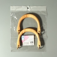 Ручки для сумки деревянные, с полукольцами, 10,3 &times; 8 см, 2 шт, цвет бежевый/золотой