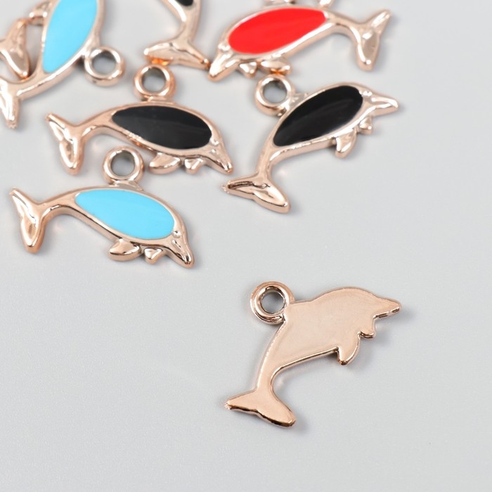 Декор для творчества пластик под металл "Дельфин" золото МИКС набор 10 шт 2,7х0,3х1,6 см