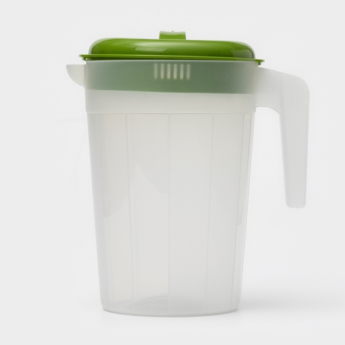 Кувшин с крышкой, 2,5 л, 20&times;14,5&times;22 см, пластик, зелёный