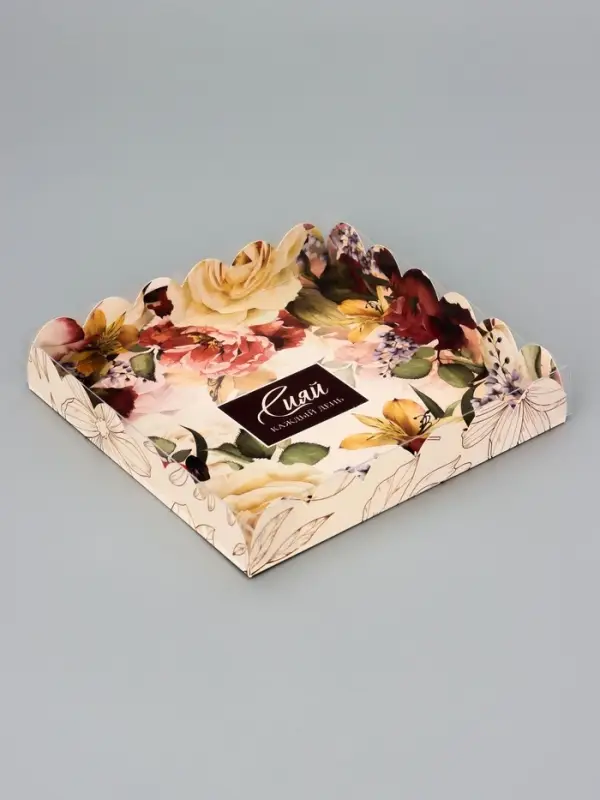 Коробка для печенья, &laquo;Сияй&raquo;, 18&times;18&times;3 см