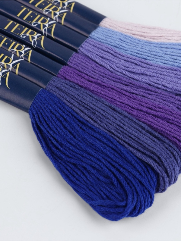 Набор ниток мулине хлопок 8&plusmn;1м (наб 7шт цена за наб) cпектр фиолетовый TR