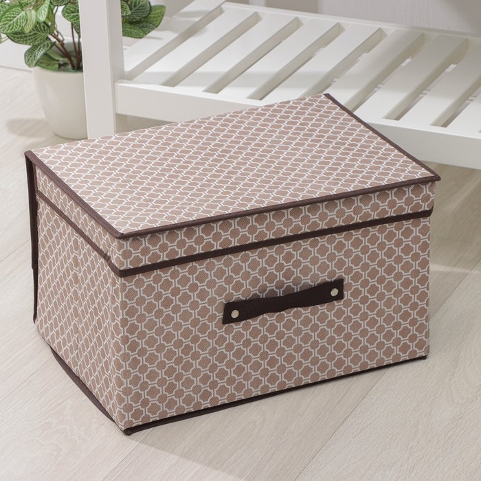 Короб стеллажный для хранения с крышкой Доляна &laquo;Браун&raquo;, 40&times;30&times;25 см, цвет коричневый