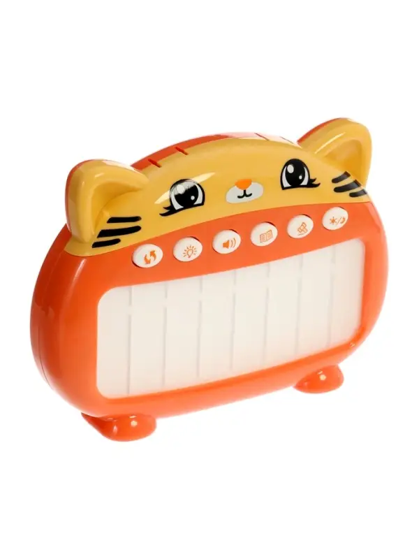 ZABIAKA Музыкальное пианино "Котенок", звук, свет, карточки с песенками