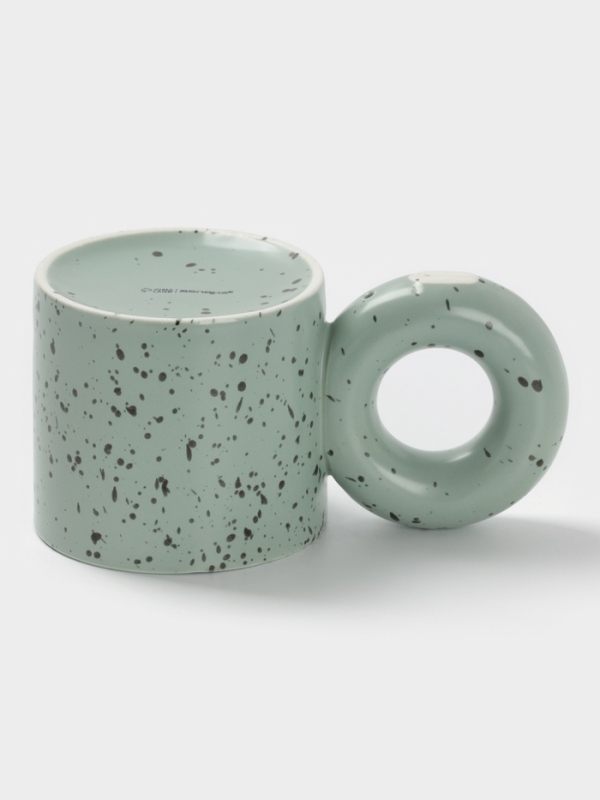 Кружка &laquo;Бублик&raquo;, 300 мл, 16&times;8.8&times;8 см, серо-зеленый в крапинку