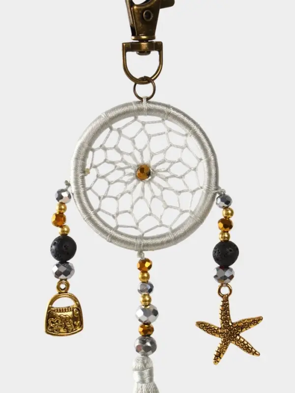 Брелок ловец снов, 17 см, серебристый