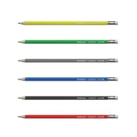 Карандаш чернографитный с ластиком ErichKrause "Classic 101", HB, грифель d=2.2 мм, пластик, шестигранный в коробке, микс