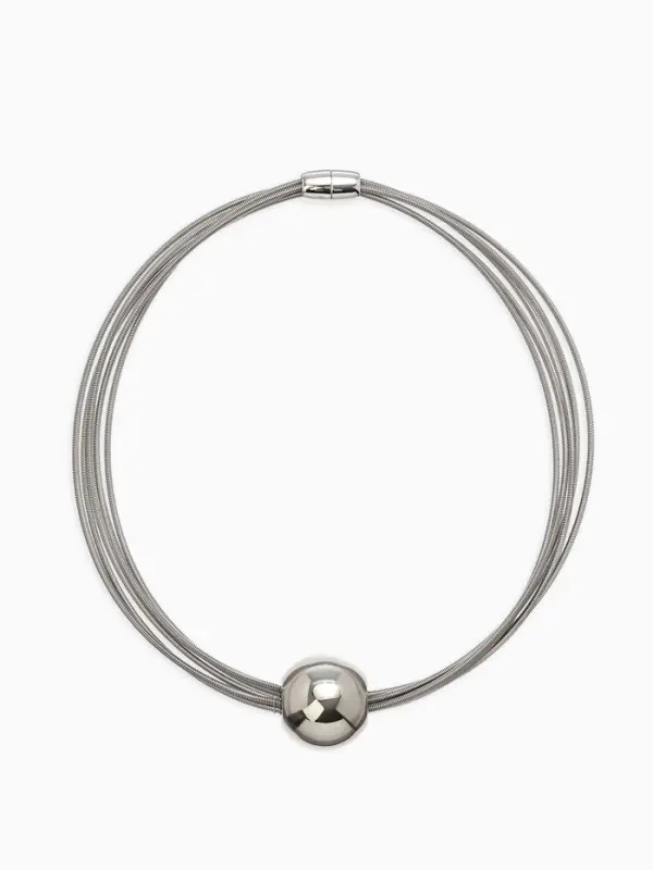 Набор 2 пред-та: колье, браслет "Бусина на нитях", цвет серебро