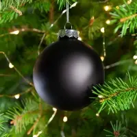 Елочный шар Finery Matt, 8 см, матовый черный