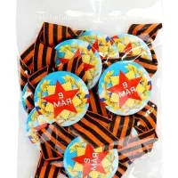 Значок закатной с георгиевской лентой &laquo;9 мая&raquo;