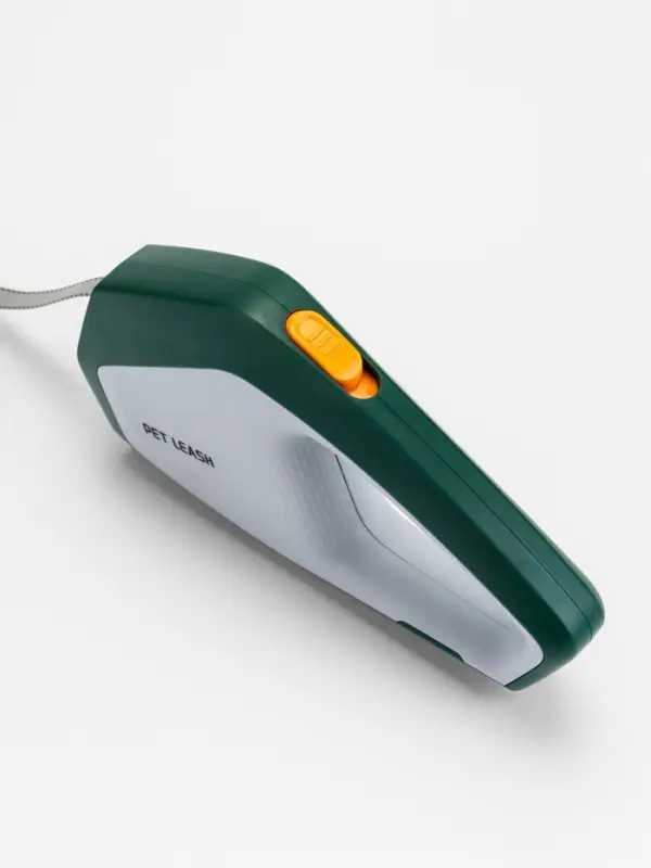 Рулетка - поводок для собак, лента 3 метра, белая/зелёная