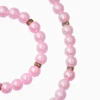 Набор детский &laquo;Выбражулька&raquo; 2 предмета: бусы, браслет, жемчуг стразы, цвет нежно-розовый