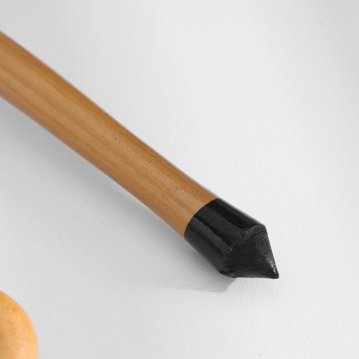 Ложка деревянная &laquo;Чернушка&raquo;, полубаская, хохлома