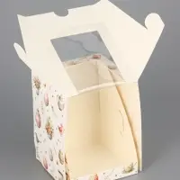 Коробка подарочная пасхальная с окном &laquo;Пасхальное чаепитие&raquo; 9.5&times;9.5&times;12.5 см