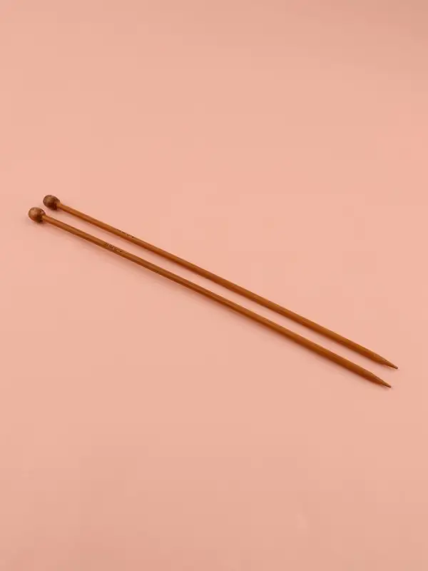 Спицы для вязания, прямые, d=4 мм, 25 см, 2 шт.