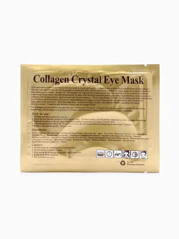 Патчи гидрогелевые для глаз Collagen Crystal, золотистые