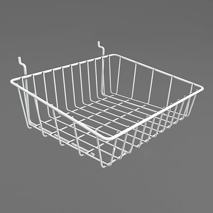 Корзина-полка сетчатая для перфорированной панели ДСП, 300&times;250&times;100 мм, цвет белый