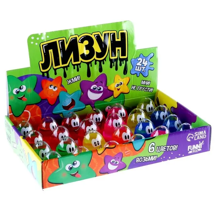 Лизун - слайм &laquo;Мордочка&raquo;, МИКС