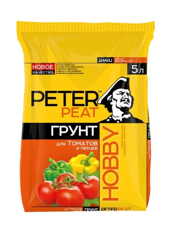 Грунт для Томатов И Перцев "PETER PEAT", линия Хобби, 5 л