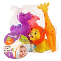Набор резиновых игрушек для ванны &laquo;Изучаем животных&raquo;, 5 шт, Крошка Я