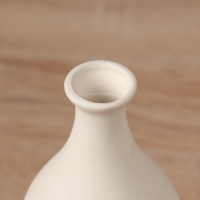 Ваза керамика настольная "Хайди" бутыль, 15,5х7,5 см, бело-розовый