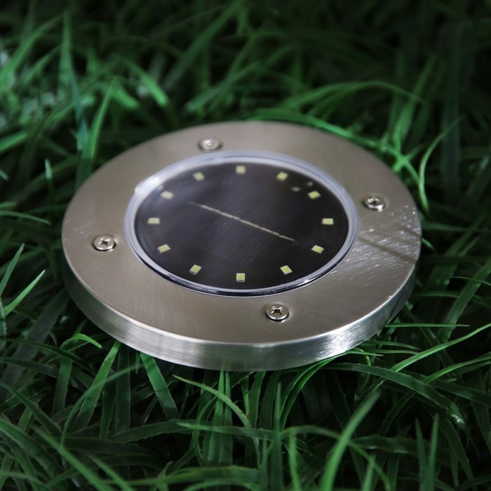 Садовый светильник на солнечной батарее, 11.5 &times; 13 &times; 11.5 см, 12 LED, свечение белое