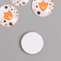 Кабошон стекло для творчества "Круг. Следы утки" 3х3 см