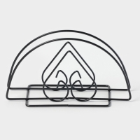 Салфетница Доляна &laquo;Сердце&raquo;, чёрная