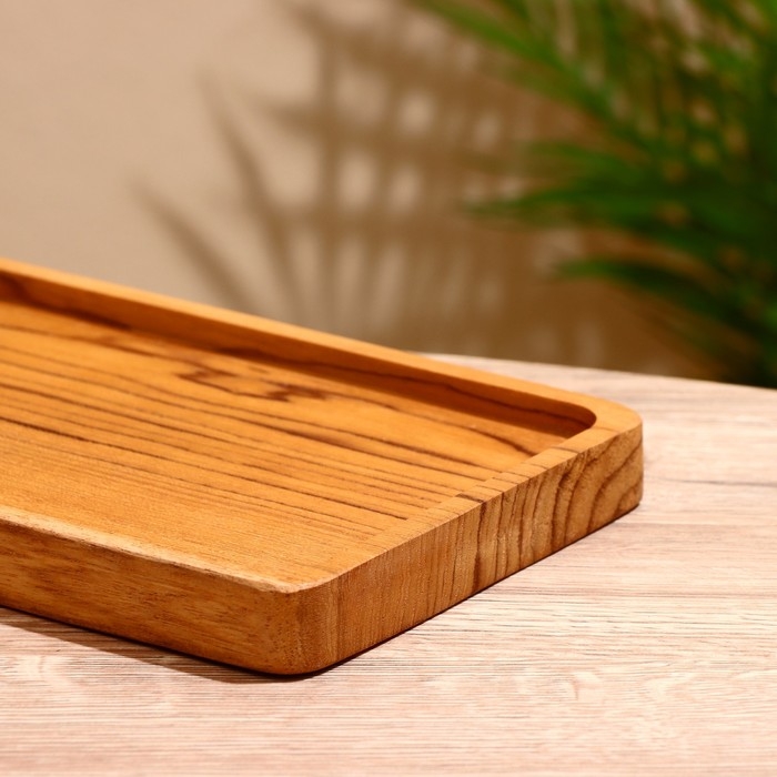 Блюдо 25х15х2 см, тиковое дерево