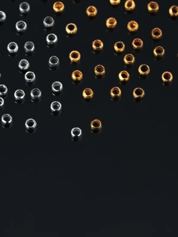 Кримп - зажимная бусина, набор 400 шт. 1.5 мм, цвет золото-серебро
