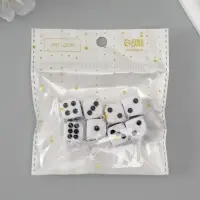 Подвеска для творчества пластик "Игральные кости" чёрно-белый 2,4х1,4х1,4 см