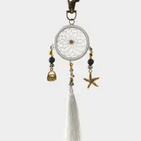 Брелок ловец снов, 17 см, серебристый