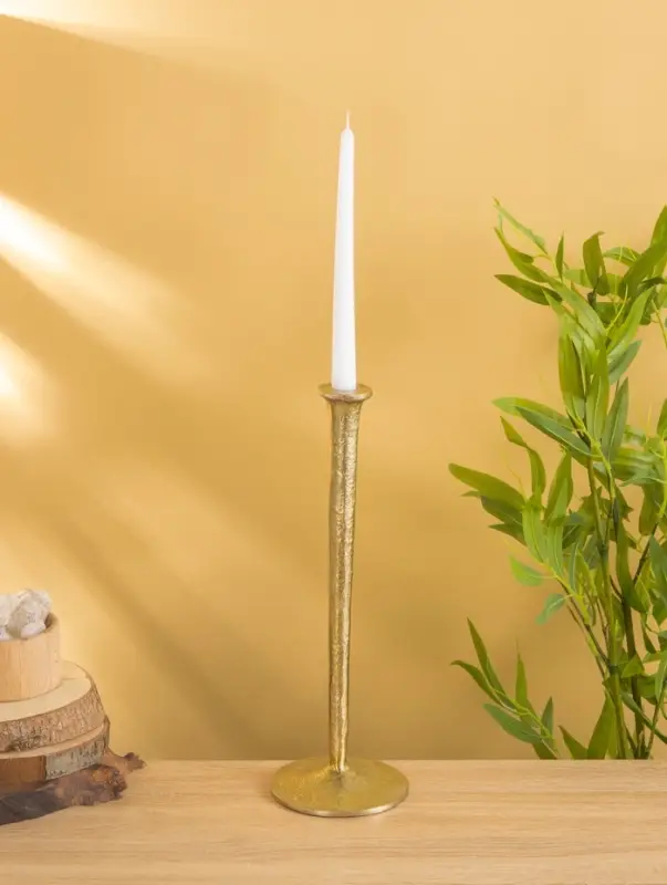 Подсвечник "Флейта" алюминий 37 см, цв. золото