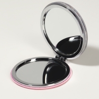 Зеркало складное &laquo;Цветы&raquo;, d = 7,2 см, с увеличением, цвет чёрный/фиолетовый