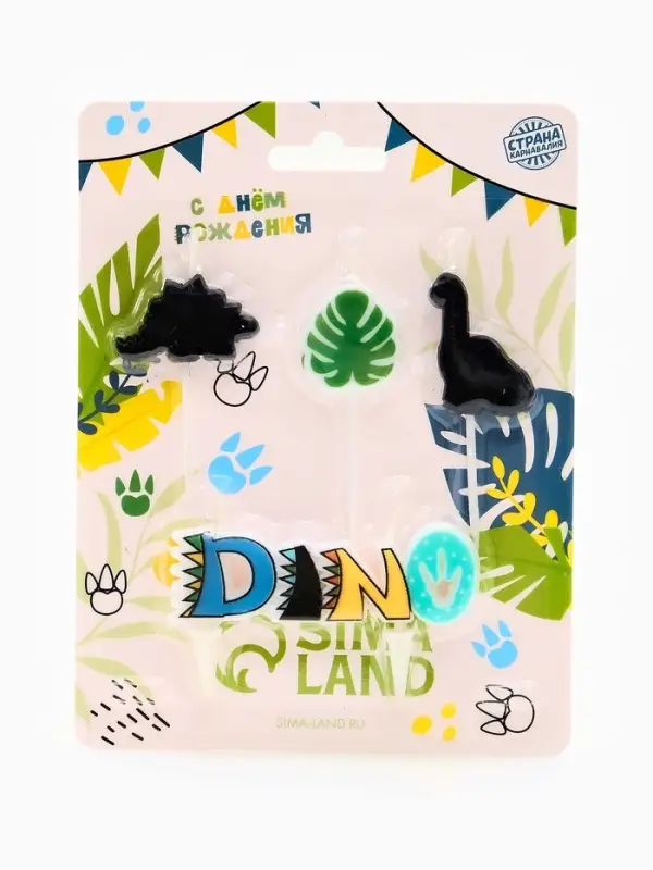 Набор свечей для торта &laquo;Dino&raquo;