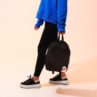 Рюкзак школьный текстильный &laquo;Утка&raquo;, 38х14х27 см, цвет чёрный