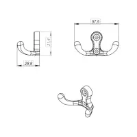 Крючок-вешалка №15, цвет хром, 100 шт