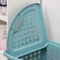 Корзина для белья угловая с крышкой &laquo;Молетта&raquo;, 45 л, 40&times;51&times;53 см, цвет бирюзовый