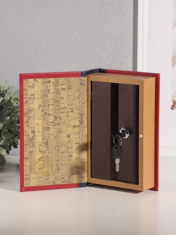 Сейф-книга дерево кожзам "Марка с Эйфелевой башней" 21х13х5 см