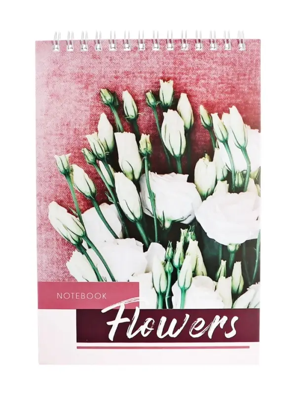 Блокнот А5, 60 листов в клетку, на гребне, обложка мелованный картон, блок 60г/м2, МИКС