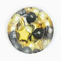 МП Тарелка одноразовая бумажная "Черное золото", шары, 18 см (10 шт.)