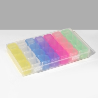 Подставка под украшения с футлярами 28 мест, 17&times;11&times;2,5 см, цвет разноцветный