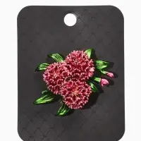 Брошь "Цветы Астры", цвет розово-фиолетовый в золоте