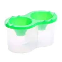 Стакан - непроливайка для рисования двойной Calligrata, 150 мл &times;2, с держателем для кистей, зелёный