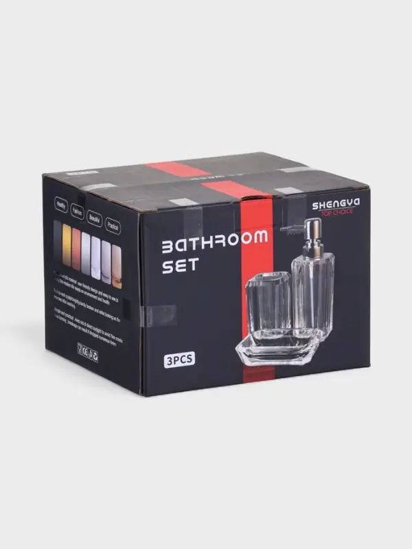 Набор для ванной "Эко" 3 предмета (дозатор, стакан, мыльница)