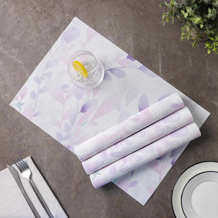 Салфетки сервировочные на стол Доляна &laquo;Акварель&raquo;, 4 шт, 45&times;30 см