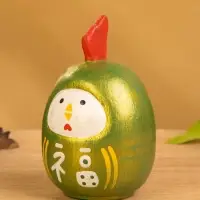 Деревянная кукла кокеши "Цыпленок" цв. зелёный, 6х6х9 см