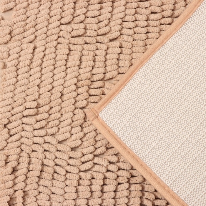Коврик для дома Доляна &laquo;Букли длинные&raquo;, 40&times;60 см, цвет бежевый