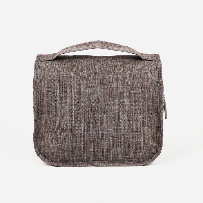 Косметичка-несессер на липучках, с крючком, цвет коричневый