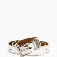 Ремень жен 03-01-02-01, Июнь2502, 2*0,3*110 см, без винта, пряж металл, 1 прокол, белый