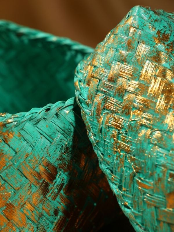 Корзинка плетеная "Голден мини" 12х12х10 см, голубой